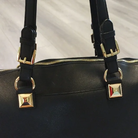 Michael Kors Black Tote with Gold Accents - Picture 7 of 17